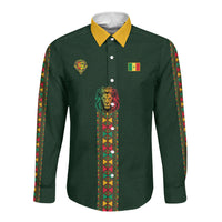 Custom Senegal 2026 World Football Long Sleeve Button Shirt Lions of Teranga Go Champions