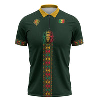 Custom Senegal 2026 World Football Zipper Polo Shirt Lions of Teranga Go Champions