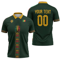 Custom Senegal 2026 World Football Zipper Polo Shirt Lions of Teranga Go Champions