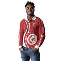 Custom Tunisia 2026 World Football Long Sleeve Polo Shirt Eagles of Carthage Go Champions