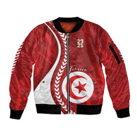 Custom Tunisia 2026 World Football Sleeve Zip Bomber Jacket Eagles of Carthage Go Champions