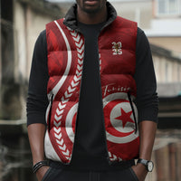 Custom Tunisia 2026 World Football Sleeveless Puffer Jacket Eagles of Carthage Go Champions