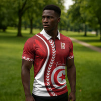 Custom Tunisia 2026 World Football Zipper Polo Shirt Eagles of Carthage Go Champions