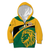 Personalised Jamaica Kid Hoodie Jumieka Lion Mix African Pattern - Wonder Print Shop