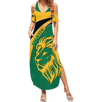 Personalised Jamaica Summer Maxi Dress Jumieka Lion Mix African Pattern - Wonder Print Shop