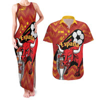 Spain 2024 Football Champions Couples Matching Tank Maxi Dress and Hawaiian Shirt Espana La Roja - Wonder Print Shop