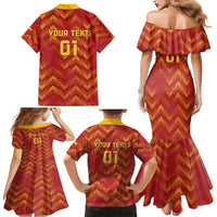 Spain 2024 Football Champions Family Matching Mermaid Dress and Hawaiian Shirt Espana La Roja - Wonder Print Shop