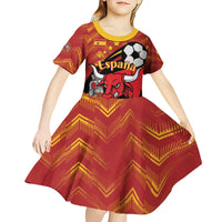 Spain 2024 Football Champions Kid Short Sleeve Dress Espana La Roja - Wonder Print Shop