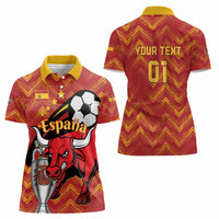 Spain 2024 Football Champions Women Polo Shirt Espana La Roja - Wonder Print Shop