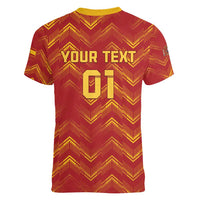 Spain 2024 Football Champions Women V-Neck T-Shirt Espana La Roja - Wonder Print Shop