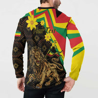 Enkutatash Ethiopia New Year Button Sweatshirt Lion of Judah Adey Abeba Flower - Wonder Print Shop