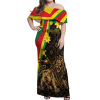 Enkutatash Ethiopia New Year Off Shoulder Maxi Dress Lion of Judah Adey Abeba Flower - Wonder Print Shop
