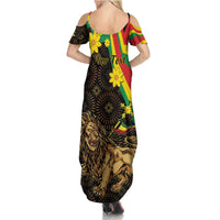 Enkutatash Ethiopia New Year Summer Maxi Dress Lion of Judah Adey Abeba Flower - Wonder Print Shop