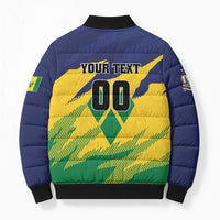 Custom Rugby Saint Vincent and the Grenadines Bomber Puffer Jacket Go SVG Amazona Guildingii - Wonder Print Shop