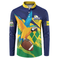 Custom Rugby Saint Vincent and the Grenadines Button Sweatshirt Go SVG Amazona Guildingii - Wonder Print Shop