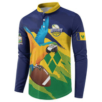 Custom Rugby Saint Vincent and the Grenadines Button Sweatshirt Go SVG Amazona Guildingii - Wonder Print Shop