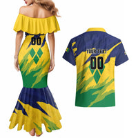 Custom Rugby Saint Vincent and the Grenadines Couples Matching Mermaid Dress and Hawaiian Shirt Go SVG Amazona Guildingii - Wonder Print Shop