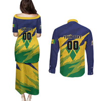 Custom Rugby Saint Vincent and the Grenadines Couples Matching Puletasi and Long Sleeve Button Shirt Go SVG Amazona Guildingii - Wonder Print Shop