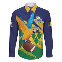 Custom Rugby Saint Vincent and the Grenadines Family Matching Off The Shoulder Long Sleeve Dress and Hawaiian Shirt Go SVG Amazona Guildingii - Wonder Print Shop