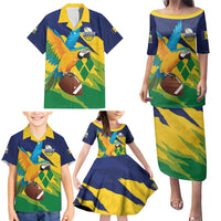 Custom Rugby Saint Vincent and the Grenadines Family Matching Puletasi and Hawaiian Shirt Go SVG Amazona Guildingii - Wonder Print Shop