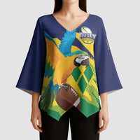 Custom Rugby Saint Vincent and the Grenadines Kimono Sleeve Blouse Go SVG Amazona Guildingii - Wonder Print Shop