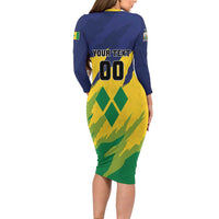 Custom Rugby Saint Vincent and the Grenadines Long Sleeve Bodycon Dress Go SVG Amazona Guildingii - Wonder Print Shop