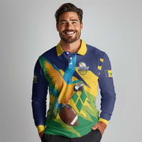 Custom Rugby Saint Vincent and the Grenadines Long Sleeve Polo Shirt Go SVG Amazona Guildingii - Wonder Print Shop