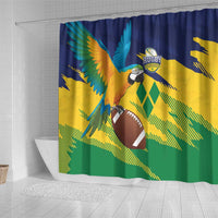 Rugby Saint Vincent and the Grenadines Shower Curtain Go SVG Amazona Guildingii - Wonder Print Shop