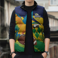 Custom Rugby Saint Vincent and the Grenadines Sleeveless Puffer Jacket Go SVG Amazona Guildingii - Wonder Print Shop