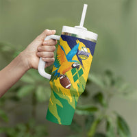 Custom Rugby Saint Vincent and the Grenadines Tumbler With Handle Go SVG Amazona Guildingii - Wonder Print Shop