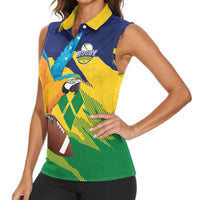 Custom Rugby Saint Vincent and the Grenadines Women Sleeveless Polo Shirt Go SVG Amazona Guildingii - Wonder Print Shop