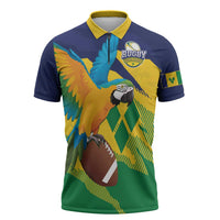 Custom Rugby Saint Vincent and the Grenadines Zipper Polo Shirt Go SVG Amazona Guildingii - Wonder Print Shop