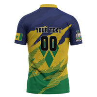 Custom Rugby Saint Vincent and the Grenadines Zipper Polo Shirt Go SVG Amazona Guildingii - Wonder Print Shop