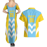 Custom Rugby Saint Lucia Couples Matching Summer Maxi Dress and Hawaiian Shirt The Lucian Go Champion - Wonder Print Shop