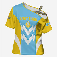 Custom Rugby Saint Lucia Cross Shoulder Shirt The Lucian Go Champion - Wonder Print Shop
