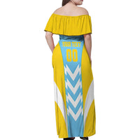 Custom Rugby Saint Lucia Family Matching Off Shoulder Maxi Dress and Hawaiian Shirt The Lucian Go Champion - Wonder Print Shop