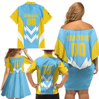 Custom Rugby Saint Lucia Family Matching Off Shoulder Short Dress and Hawaiian Shirt The Lucian Go Champion - Wonder Print Shop