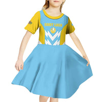 Custom Rugby Saint Lucia Kid Short Sleeve Dress The Lucian Go Champion - Wonder Print Shop