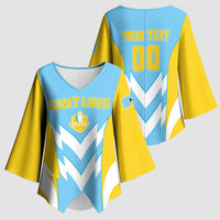 Custom Rugby Saint Lucia Kimono Sleeve Blouse The Lucian Go Champion - Wonder Print Shop