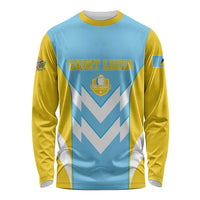 Custom Rugby Saint Lucia Long Sleeve Shirt The Lucian Go Champion - Wonder Print Shop