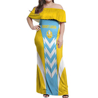 Custom Rugby Saint Lucia Off Shoulder Maxi Dress The Lucian Go Champion - Wonder Print Shop