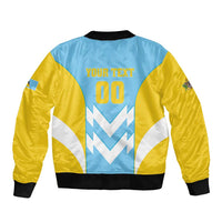 Custom Rugby Saint Lucia Sleeve Zip Bomber Jacket The Lucian Go Champion - Wonder Print Shop