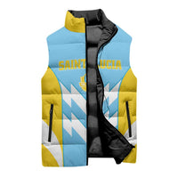 Custom Rugby Saint Lucia Sleeveless Puffer Jacket The Lucian Go Champion - Wonder Print Shop