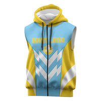 Custom Rugby Saint Lucia Sleeveless Zip Hoodie The Lucian Go Champion - Wonder Print Shop