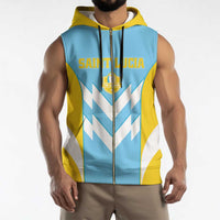Custom Rugby Saint Lucia Sleeveless Zip Hoodie The Lucian Go Champion - Wonder Print Shop