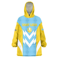 Custom Rugby Saint Lucia Wearable Blanket Hoodie The Lucian Go Champion - Wonder Print Shop