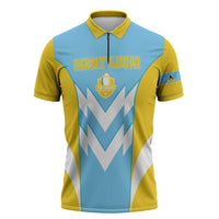 Custom Rugby Saint Lucia Zipper Polo Shirt The Lucian Go Champion - Wonder Print Shop