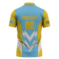 Custom Rugby Saint Lucia Zipper Polo Shirt The Lucian Go Champion - Wonder Print Shop