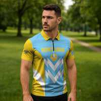 Custom Rugby Saint Lucia Zipper Polo Shirt The Lucian Go Champion - Wonder Print Shop