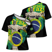 Personalized Brazil Christ the Redeemer Cross Shoulder Shirt Brasil Map Unique Stylized - Wonder Print Shop